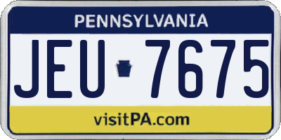 PA license plate JEU7675