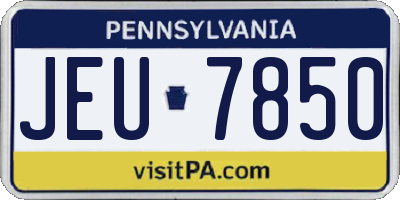 PA license plate JEU7850