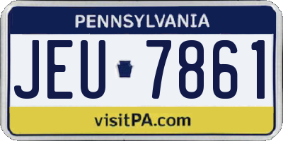 PA license plate JEU7861