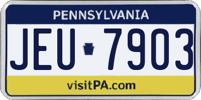 PA license plate JEU7903