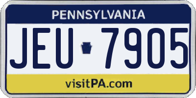 PA license plate JEU7905