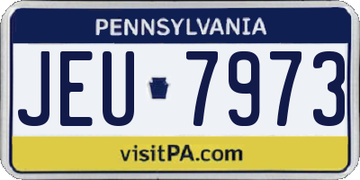 PA license plate JEU7973