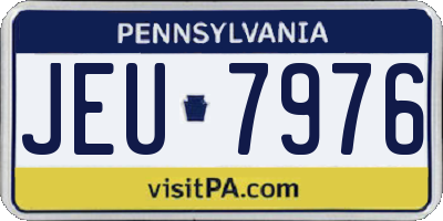 PA license plate JEU7976