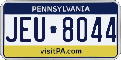 PA license plate JEU8044