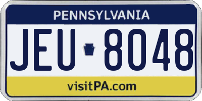 PA license plate JEU8048