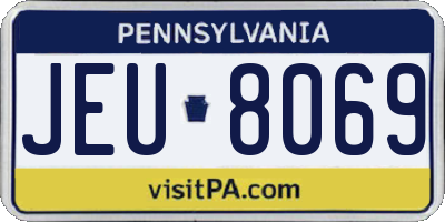 PA license plate JEU8069
