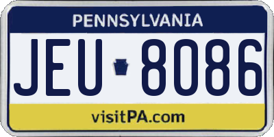 PA license plate JEU8086