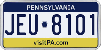 PA license plate JEU8101