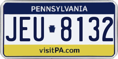 PA license plate JEU8132