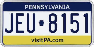 PA license plate JEU8151