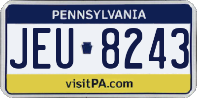 PA license plate JEU8243