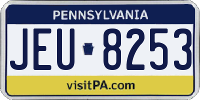 PA license plate JEU8253