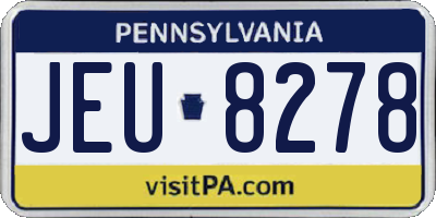PA license plate JEU8278