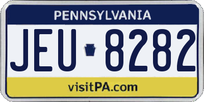 PA license plate JEU8282