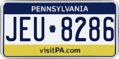 PA license plate JEU8286