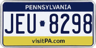 PA license plate JEU8298