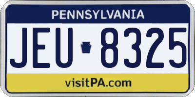 PA license plate JEU8325