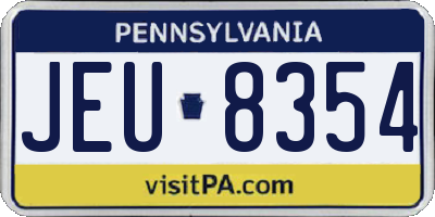 PA license plate JEU8354