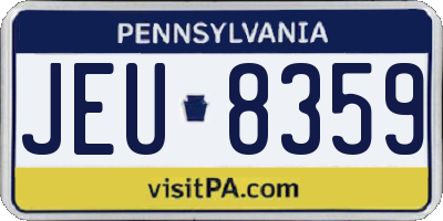 PA license plate JEU8359