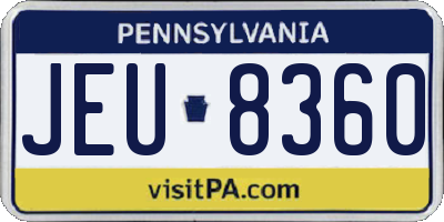 PA license plate JEU8360
