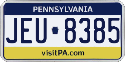PA license plate JEU8385