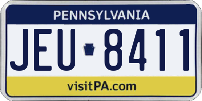 PA license plate JEU8411