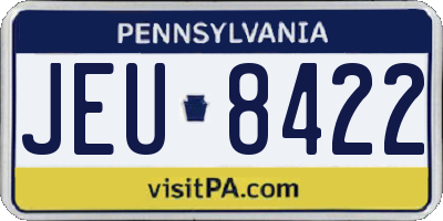 PA license plate JEU8422