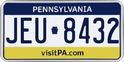 PA license plate JEU8432