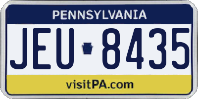 PA license plate JEU8435