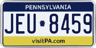 PA license plate JEU8459
