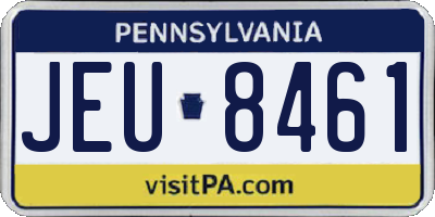 PA license plate JEU8461