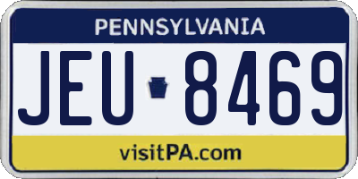 PA license plate JEU8469