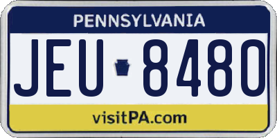 PA license plate JEU8480