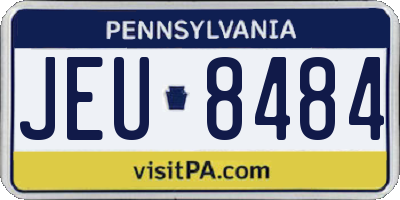 PA license plate JEU8484