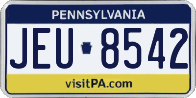 PA license plate JEU8542