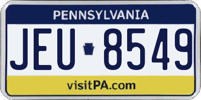 PA license plate JEU8549