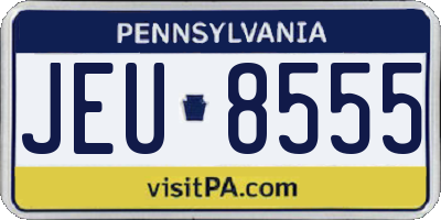 PA license plate JEU8555