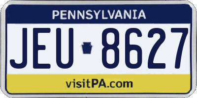 PA license plate JEU8627