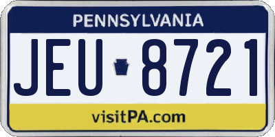 PA license plate JEU8721