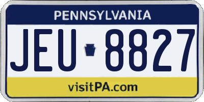 PA license plate JEU8827