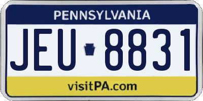PA license plate JEU8831