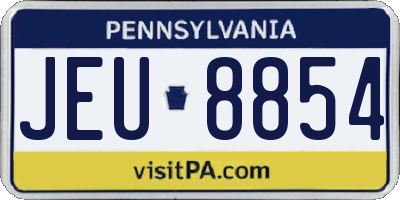 PA license plate JEU8854
