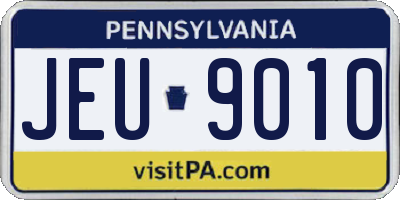 PA license plate JEU9010