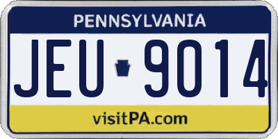 PA license plate JEU9014