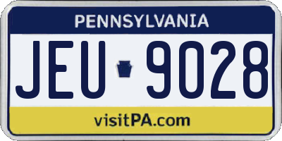 PA license plate JEU9028