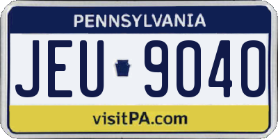 PA license plate JEU9040
