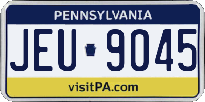 PA license plate JEU9045