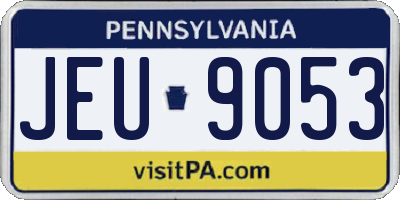 PA license plate JEU9053