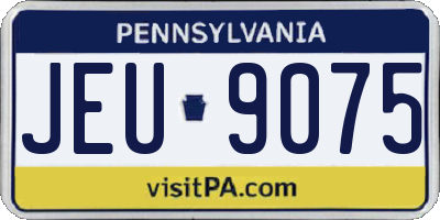 PA license plate JEU9075