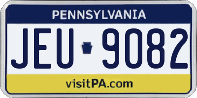 PA license plate JEU9082